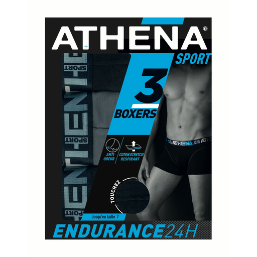 [3106439565268] ATHENA 3 boxers homme Endurance 24H lote de 3 boxers