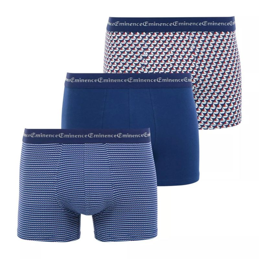 [3106439570538] EMINENCE Men's Business Print Boxers Polka Dot/Plain Navy/Dot T3