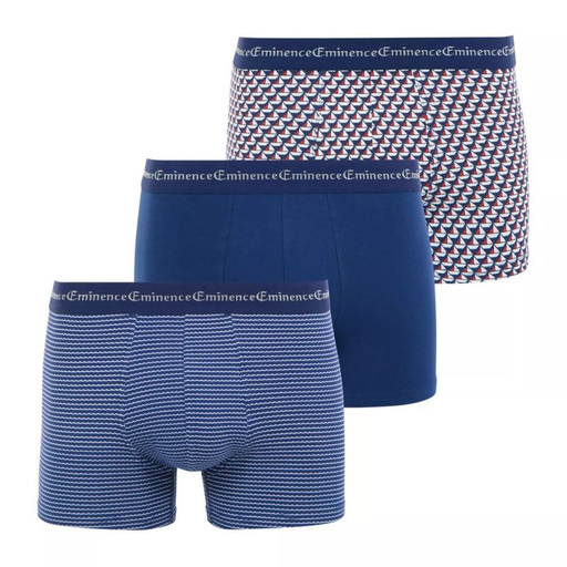 [3106439570545] EMINENCE 3-Pack Men's Business Print Boxers Polka Dot/Plain Navy/Polka Dot Size 4