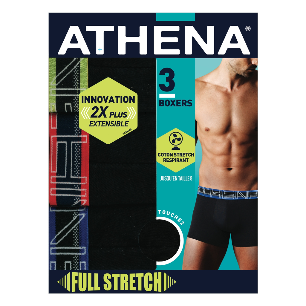ATHENA 3 boxers homme Full Stretch pack of 3