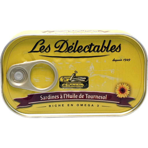[3107761230008] LES DELECTABLES Sardines in sunflower oil 125 g