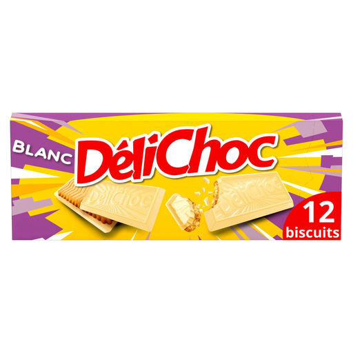 [3116430209351] DELICHOC Shortbread biscuits coated with white chocolate 150 g