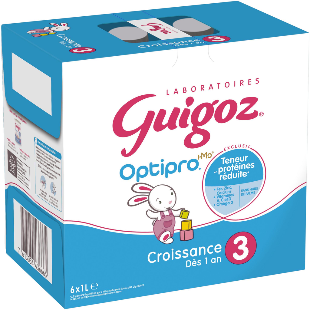 [7613034436665] Guigoz Lait Bébé Liquide Dès 1 An : Les 6 Briques De 1 L