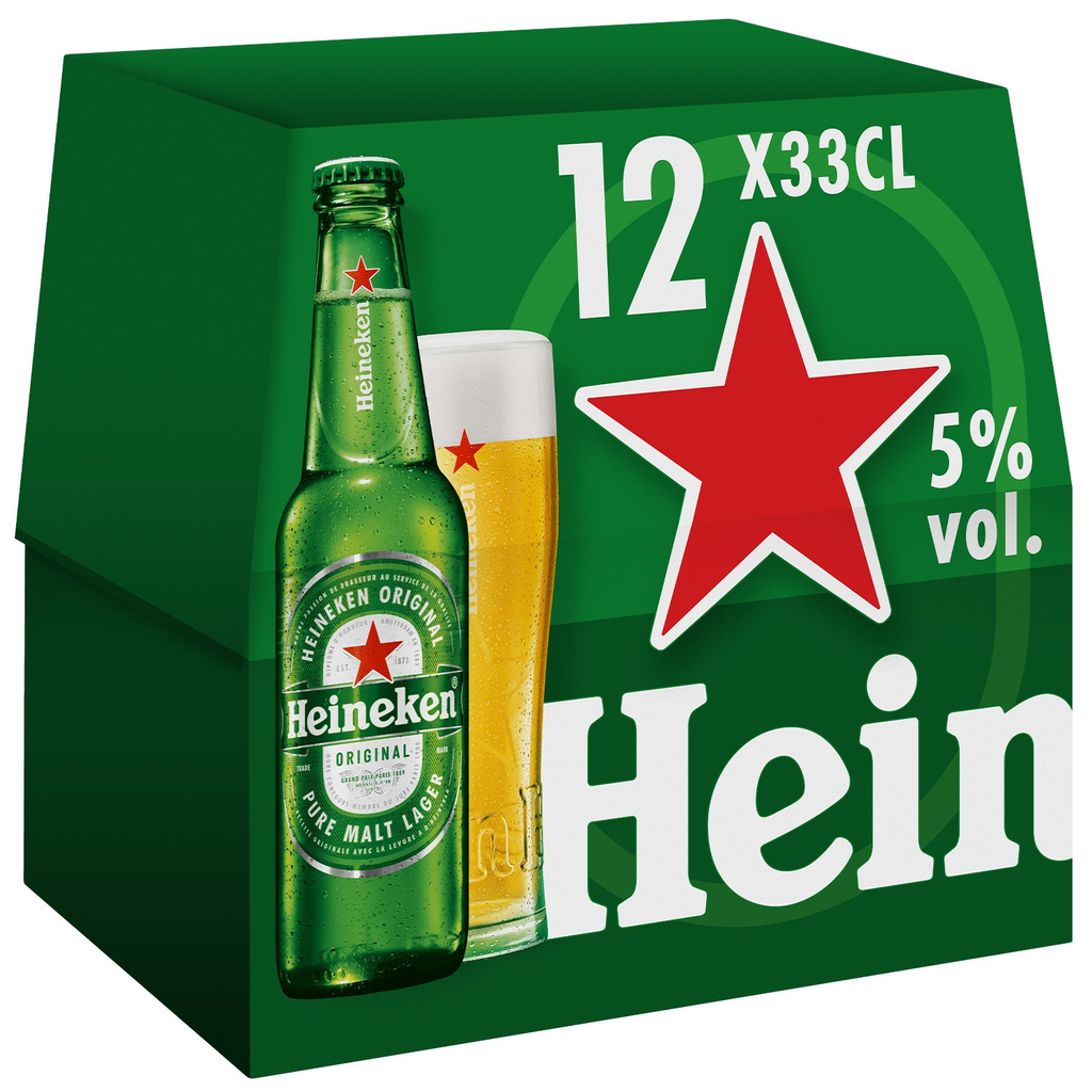 Heineken Bière Blonde De Prestige 5% : Le Pack 12 Bouteilles 33Cl