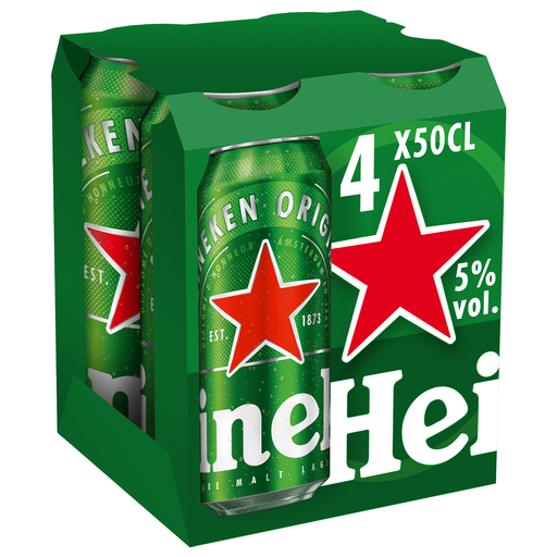 [3119780268801] HEINEKEN Bière blonde 5°, alu 4 x 50 cl