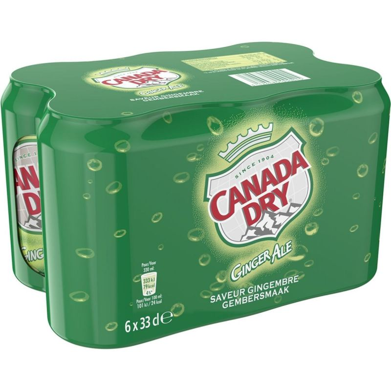 Canada Dry Boisson Rafraîchissante Saveur Gingembre Boîtes 6X33Cl
