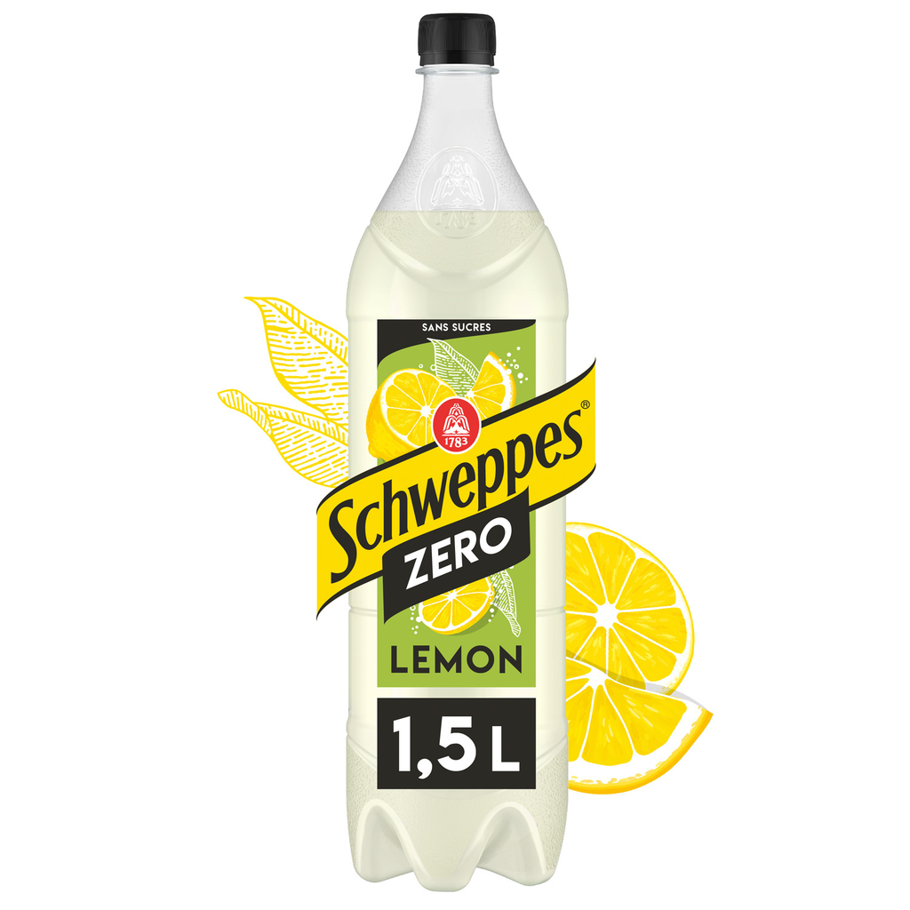 SCHWEPPES Soda Zero Lemon flavor 1.5 L