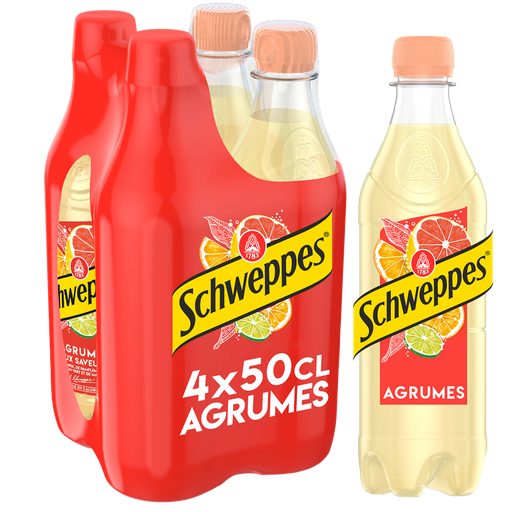 [3124480151483] SCHWEPPES Citrus Flavored Soda 4 x 50 cl