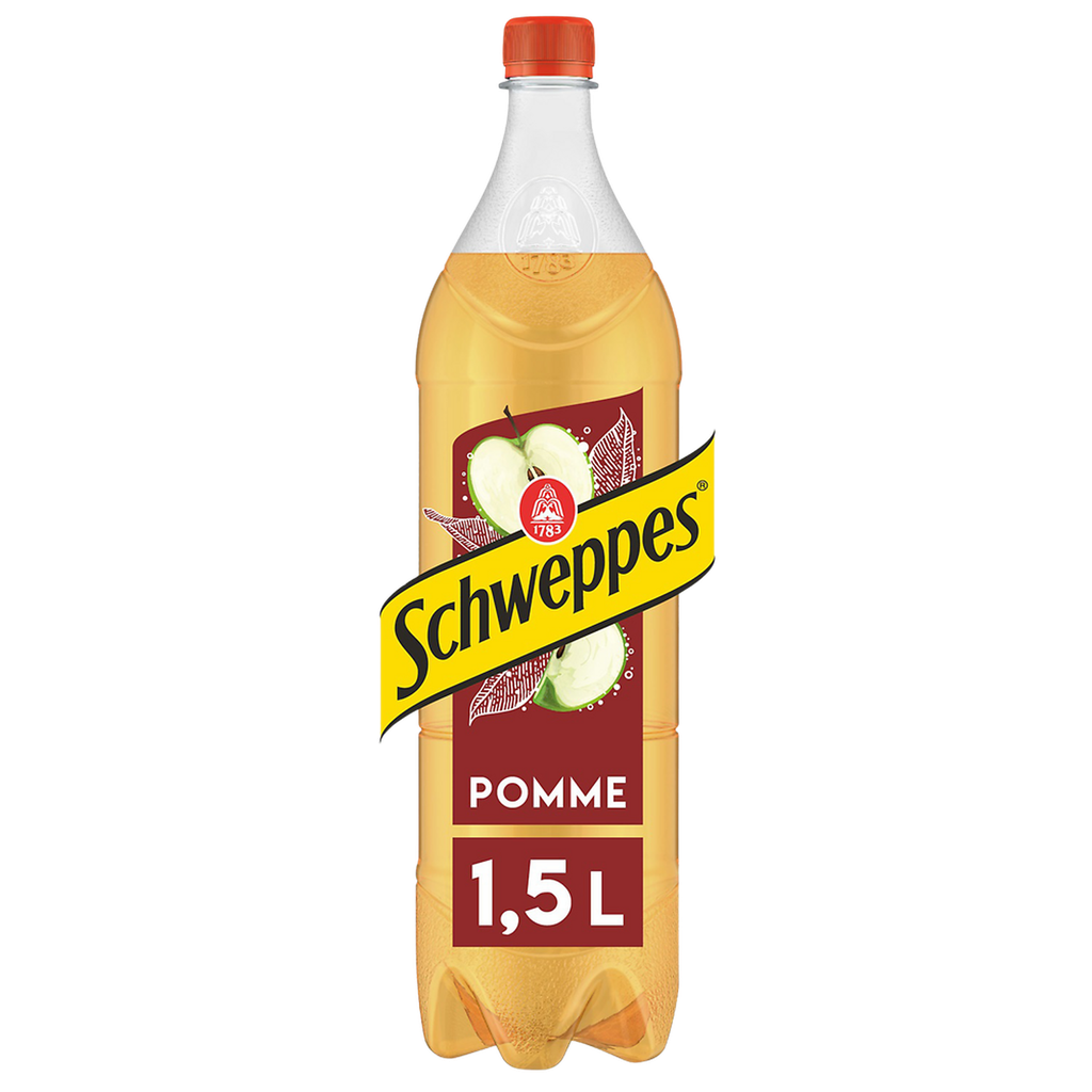 SCHWEPPES Soda Pomm' aux saveurs de 4 pommes 1.5 L
