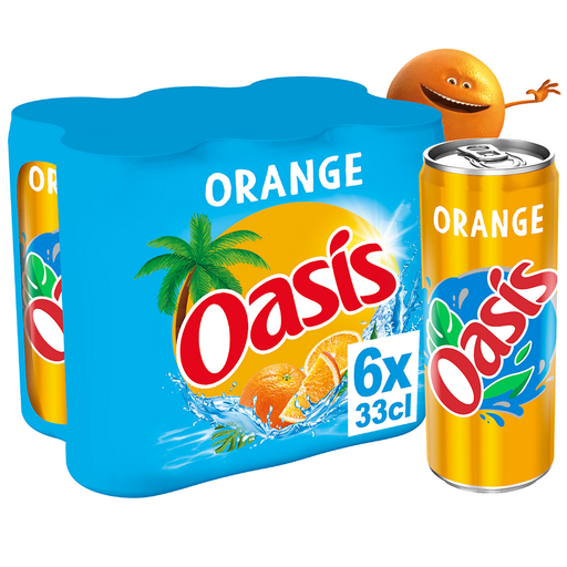 [3124480186713] OASIS Fruit Drink Orange 6 x 33 cl