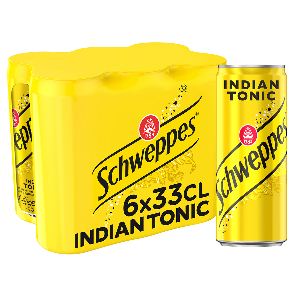 SCHWEPPES Indian Tonic Soda with Quinquina Bark Extract 6 x 33 cl
