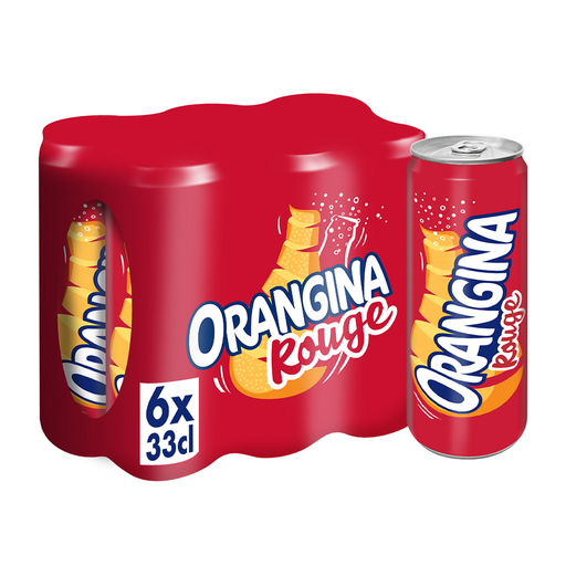 [3124480190413] ORANGINA Boisson gazeuse à la pulpe de fruit rouge 6 x 33 cl