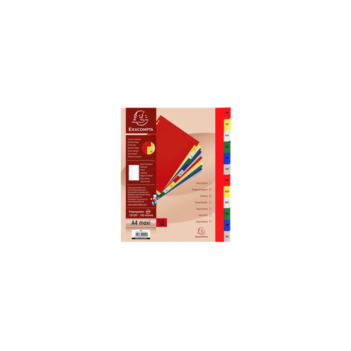 [3130630000921] EXACOMPTA Separadores Polypro 12 Posiciones Mensual A4