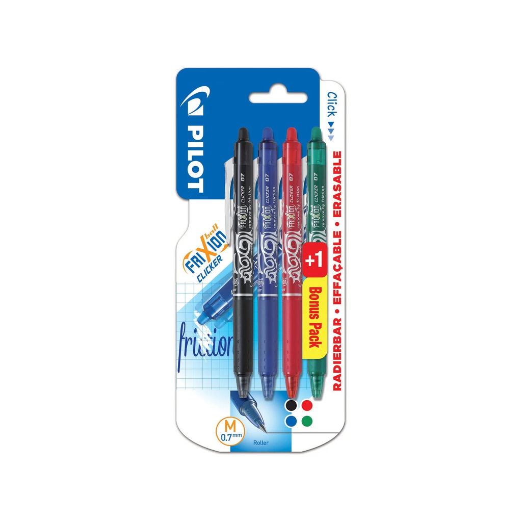 PILOT Frixion Clicker erasable rollers assorted x4