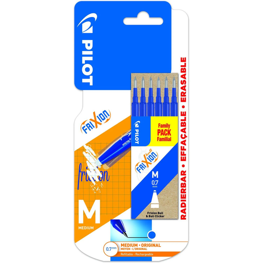 [3131910501305] PILOT 6 Recambios para roller borrable punta media Fri Xion Ball / Clicker azul