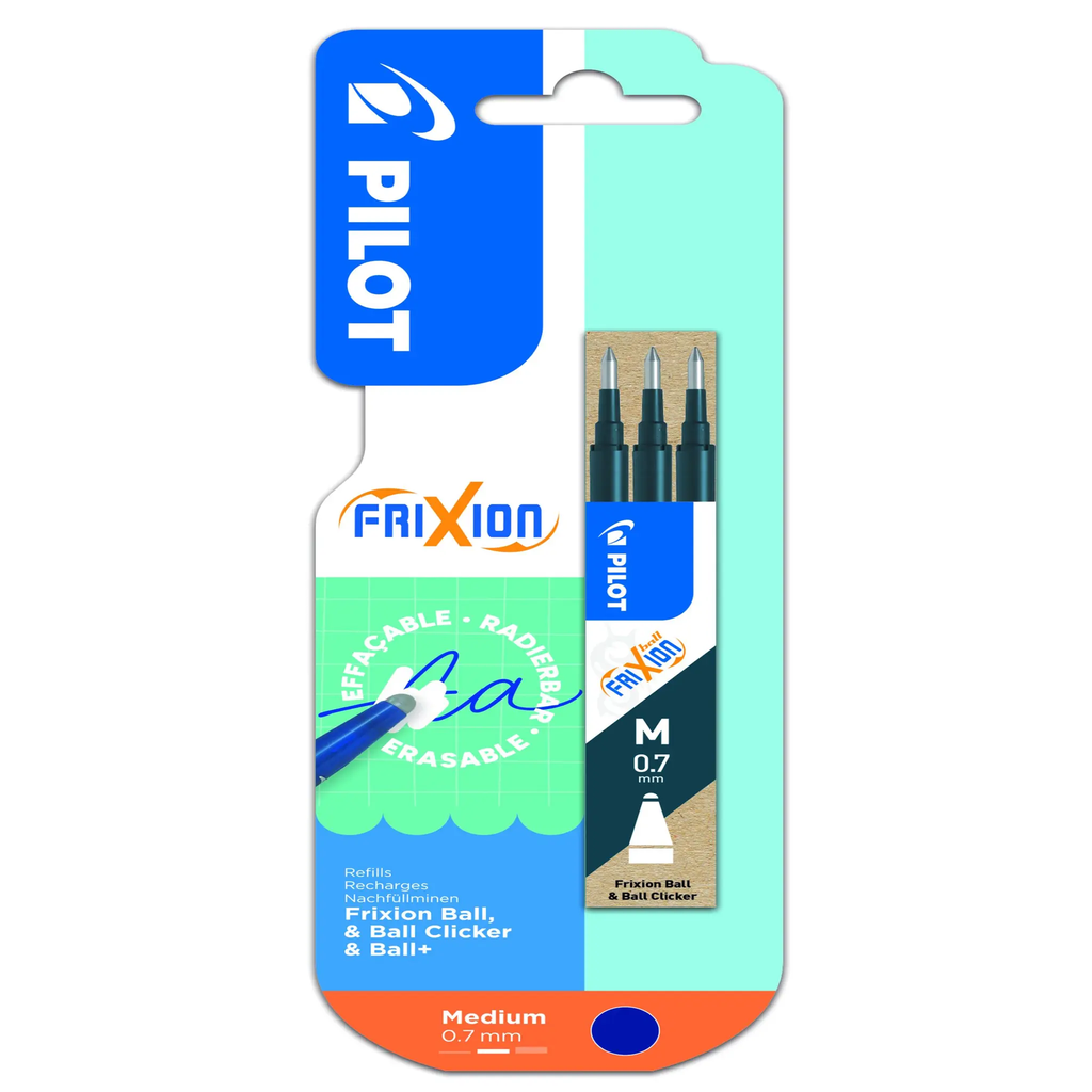 PILOT Fri Xion Ball erasable night blue ink roller pen refills 3-pack
