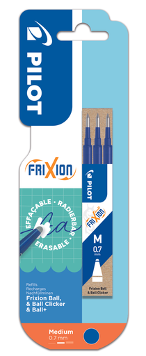 [3131910637752] PILOT Recambios Fri Xion Ball tinta azul borrable punta media, 3 recambios