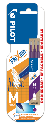 [3131910637783] PILOT Fri Xion Refills Erasable Violet Ink Medium Point 3-Pack