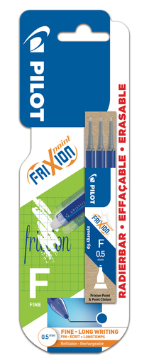 [3131910649403] PILOT Ink Refill for Frixion Point Pen Fine Point 0.5mm, Blue, 3 Units