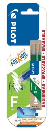 [3131910649427] PILOT Recambios Frixion verdes para roller borrable punta fina x3