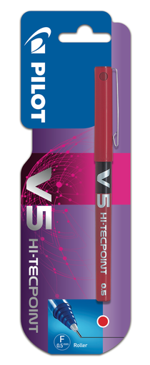 [3131917215304] PILOT V5 Liquid Ink Rollerball Pen with Visible Level, Red - single pen