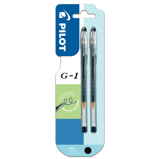 [3131917246100] PILOT Gel ink roller G-1, black pack of 2