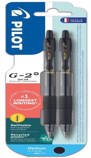 [3131917247107] PILOT Softgrip G-2 Gel Ink Rollerball, black (pack of 2)