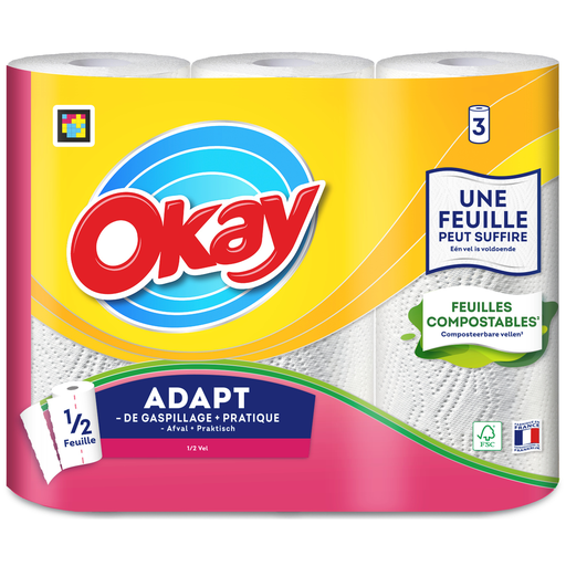 [3133200078252] OKAY Essuie-tout Adapt' 3 rouleaux