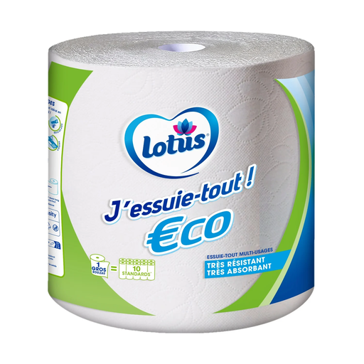 [3133200087445] LOTUS Essuie-tout Résistant Blanc le rouleau