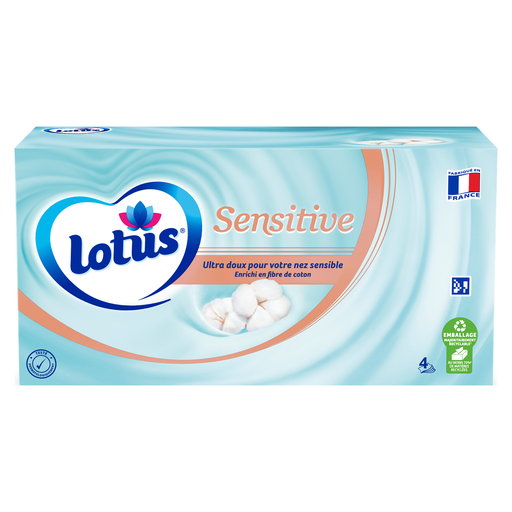 [3133200155007] LOTUS White Sensitive Tissues 4-ply 80 tissues