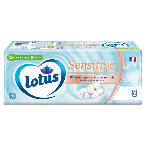 [3133200165013] LOTUS Sensitive Ultra Soft Tissues 15 packs