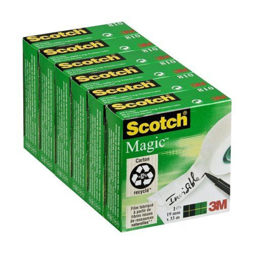 [3134375231596] 3M Cinta adhesiva transparente Magic 19mm x 33 SCOTCH lote de 6 rollos