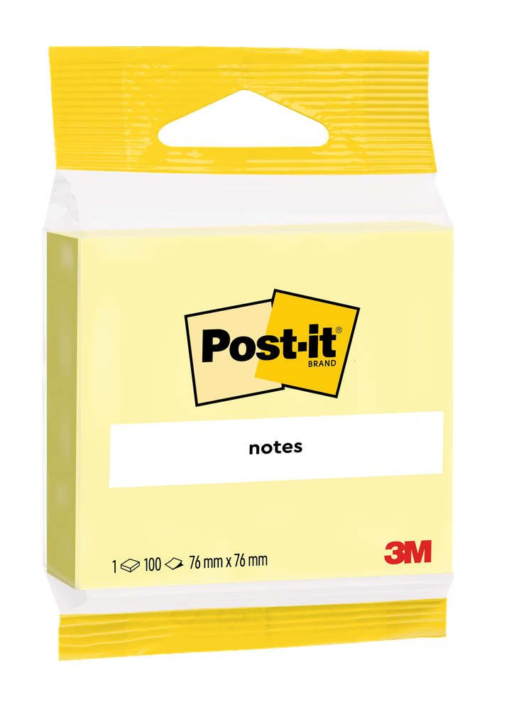 POST Post-it® Note Pad 100 sheets yellow 76mm x 76mm
