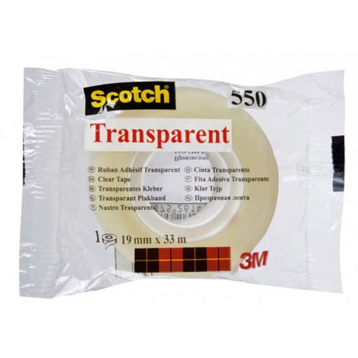 [3134375261449] 3M Transparent adhesive tape SCOTCH 19mm x 66m pack of 8 rolls