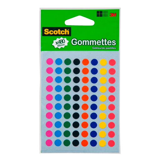 [3134375383714] SCOTCH Autocolantes redondos mini 8mm x 480