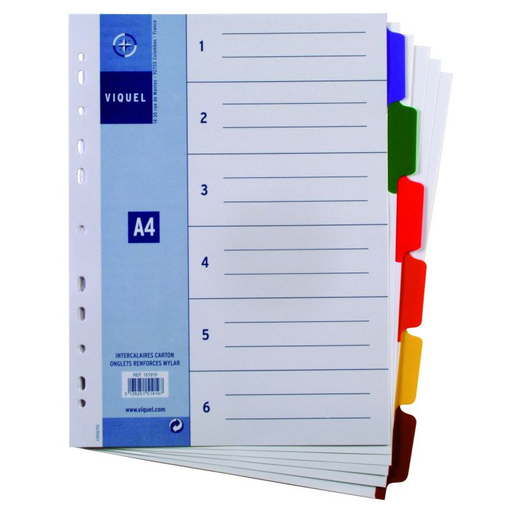 [3135251519197] VIQUEL A4 Dividers 6-Tab