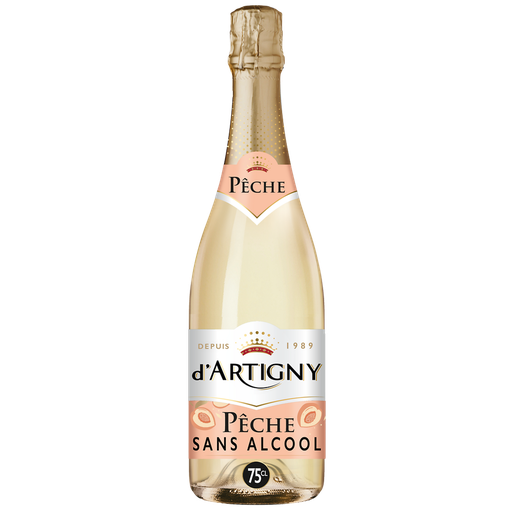 [3138670640015] D'ARTIGNY Sparkling non-alcoholic peach drink 0.75 L