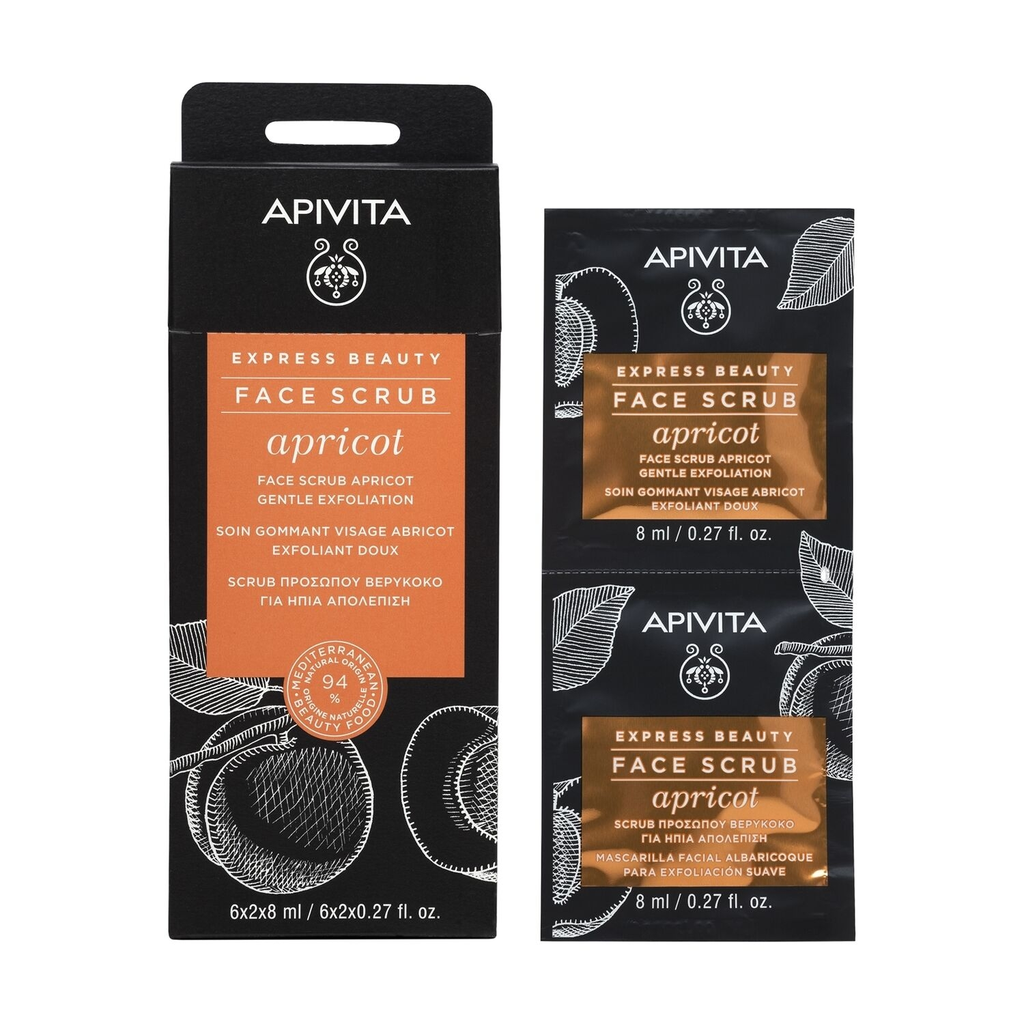 APIVITA Express Beauty Gentle Apricot Face Scrub 2x8ml