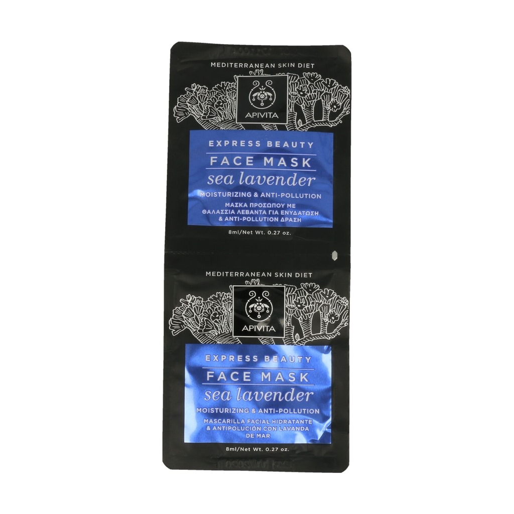 APIVITA Express Beauty Moisturizing And Antioxidant Sea Lavender Mask 2x8ml