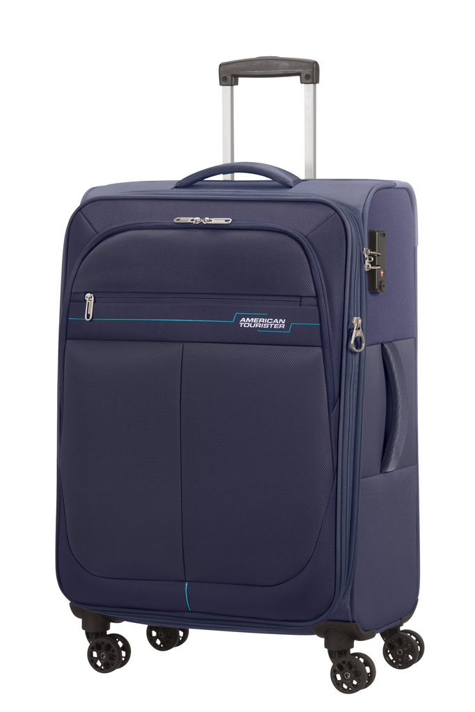 AMERICAN TOURISTER Soft-side check-in suitcase navy blue 68cm Deep Dive