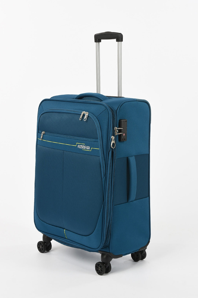 AMERICAN TOURISTER Soft-side Check-in Suitcase Teal Blue 68cm Deep Dive