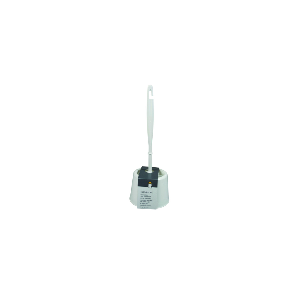 1ER PRIX White Plastic Toilet Brush Set Rozenbal