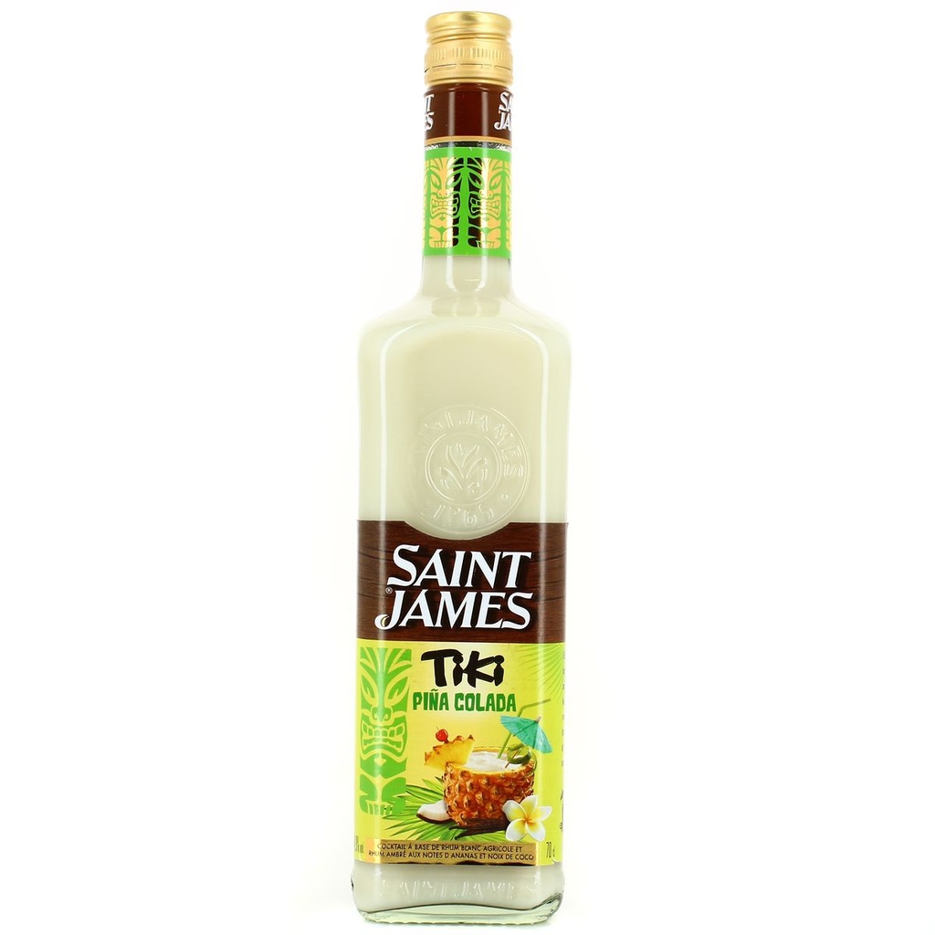 Saint James Cocktail Tiki Piña Colada À Base De Rhum Agricole 14,9% : La Bouteille 70Cl