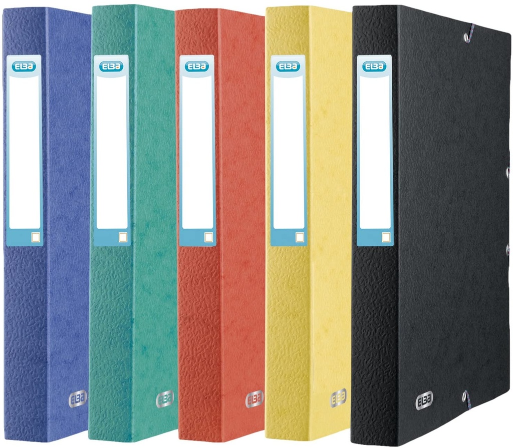 El'A Chemise 3 Rabats À Élastique, En Carte Grainée 600 G 7/10E Avec Étiquette Dorsale