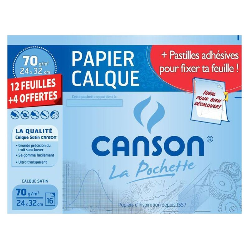 CANSON Tracing paper 12 sheets 24x32 cm