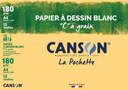CANSON Bloc de papel de dibujo blanco de grano 12 hojas 21x29,7cm 180g