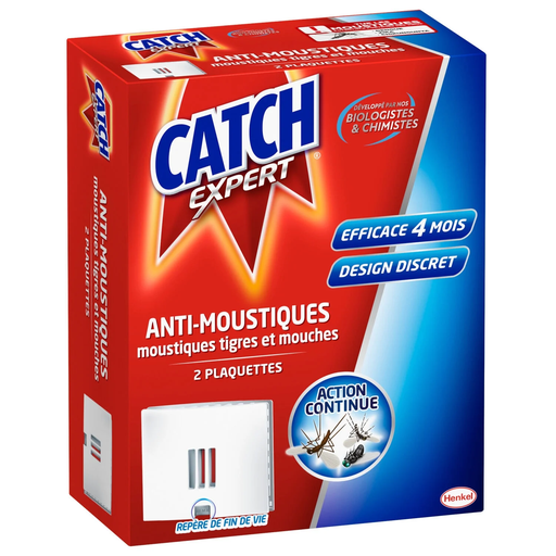 [3152210224558] CATCH Plaquettes anti-moustiques, moustiques tigres et mouches, boîte de 2 plaquettes