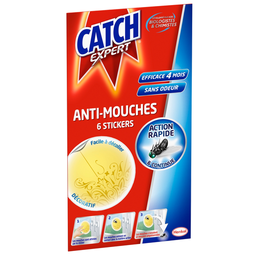 [3152210224640] CATCH Expert Adhesivos Decorativos Anti-Moscas Amarillos 6 stickers