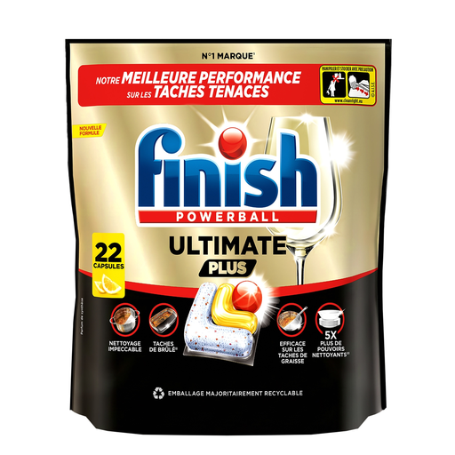 [3059946164755] FINISH Ultimate Plus Limón Todo en 1 22 lavados 268 g