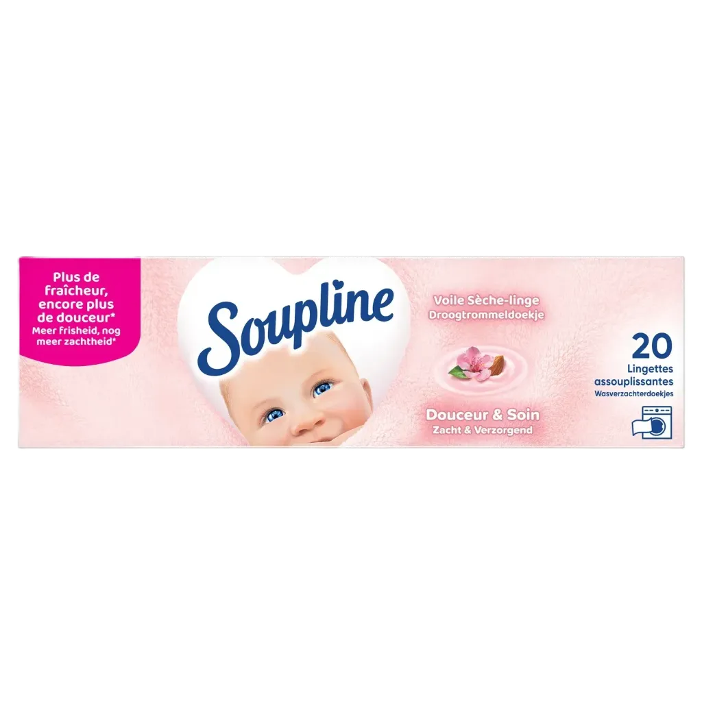 Soupline Lingettes Assouplissantes Douceur Et Soin Boite De 20 Lingettes